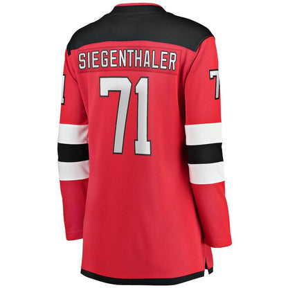 NJ.Devils #71 Jonas Siegenthaler Fanatics Branded Home Breakaway Player Jersey Red Stitched American Hockey Jersey UNEC