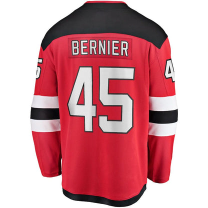 NJ.Devils #45 Jonathan Bernier Fanatics Branded Breakaway Player Jersey Red Stitched American Hockey Jersey UNEC