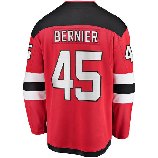 NJ.Devils #45 Jonathan Bernier Fanatics Branded Breakaway Player Jersey Red Stitched American Hockey Jersey UNEC