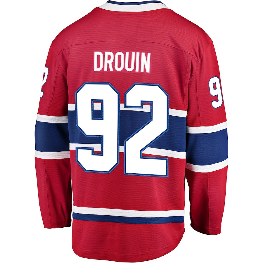 M.Canadiens #92 Jonathan Drouin Fanatics Branded Breakaway Player Jersey Red Stitched American Hockey Jersey UNEC