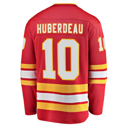 C.Flames #10 Jonathan Huberdeau Fanatics Branded Home Breakaway Player Jersey Red Stitched American Hockey Jersey UNEC