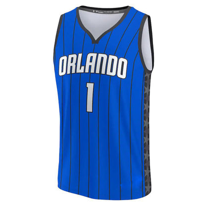 O.Magic #1 Jonathan Isaac Fanatics Branded 2022-23 Fast Break Replica Jersey Statement Edition  Blue Stitched American Basketball Jersey UNEC