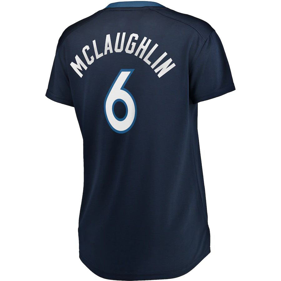 M.Timberwolves #6 Jordan McLaughlin Fanatics Branded Women's Fast Break Player Jersey Navy Stitched American Basketball Jersey UNEC
