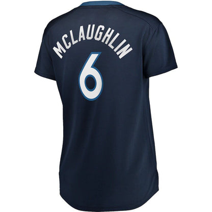 M.Timberwolves #6 Jordan McLaughlin Fanatics Branded Women's Fast Break Player Jersey Navy Stitched American Basketball Jersey UNEC