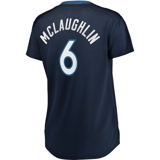 M.Timberwolves #6 Jordan McLaughlin Fanatics Branded Women's Fast Break Player Jersey Navy Stitched American Basketball Jersey UNEC