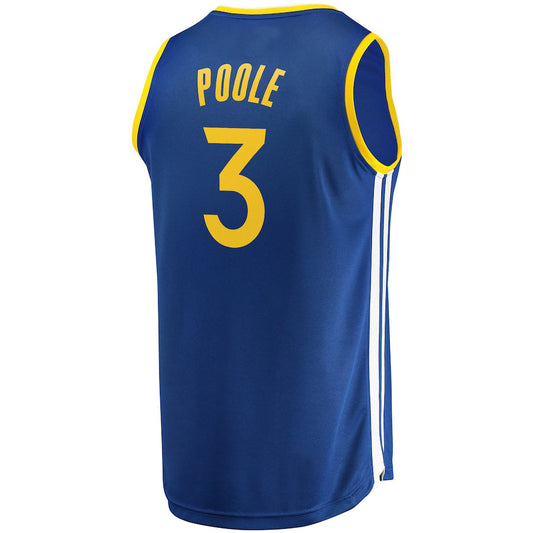 G.State Warriors #3 Jordan Poole Fanatics Branded Fast Break Replica Player Team Jersey Icon Edition Royal Stitched American Basketball Jersey UNEC