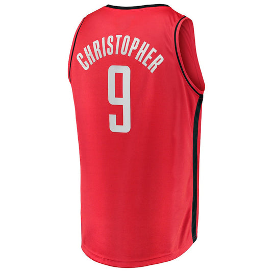 H.Rockets #9 Josh Christopher Fanatics Branded 2021-22 Fast Break Replica Jersey Icon Edition Red Stitched American Basketball Jersey UNEC