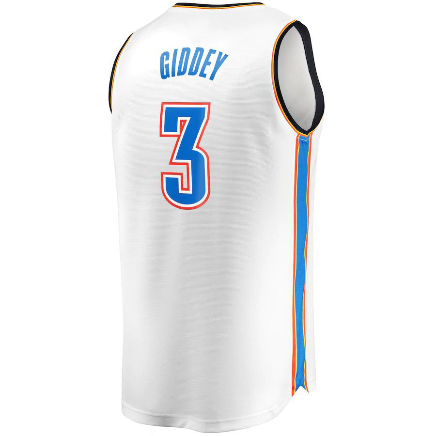 OC.Thunder #3 Josh Giddey Fanatics Branded 2022-23 Fast Break Replica Jersey White Association Edition Stitched American Basketball Jersey UNEC