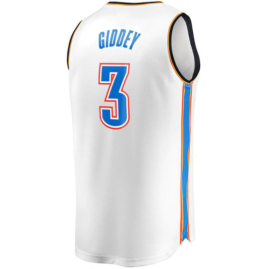 OC.Thunder #3 Josh Giddey Fanatics Branded 2022-23 Fast Break Replica Jersey White Association Edition Stitched American Basketball Jersey UNEC