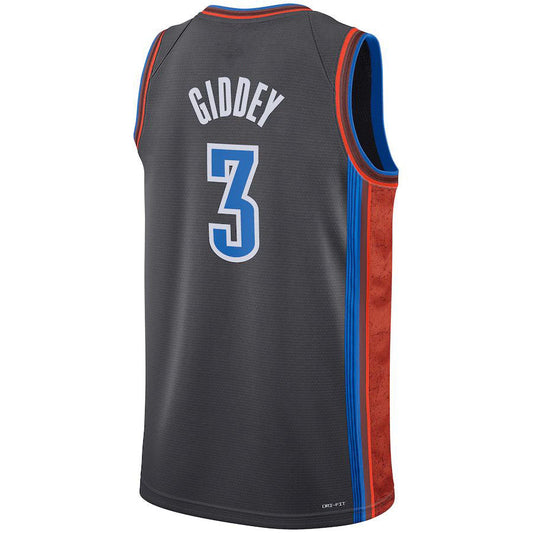 OC.Thunder #3 Josh Giddey Unisex 2022-23 Swingman Jersey City Edition Gray Stitched American Basketball Jersey UNEC