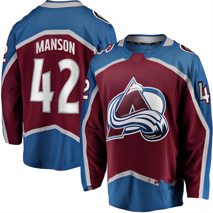 C.Avalanche #42 Josh Manson Fanatics Branded Home Breakaway Player Jersey  Burgundy Stitched American Hockey Jersey UNEC