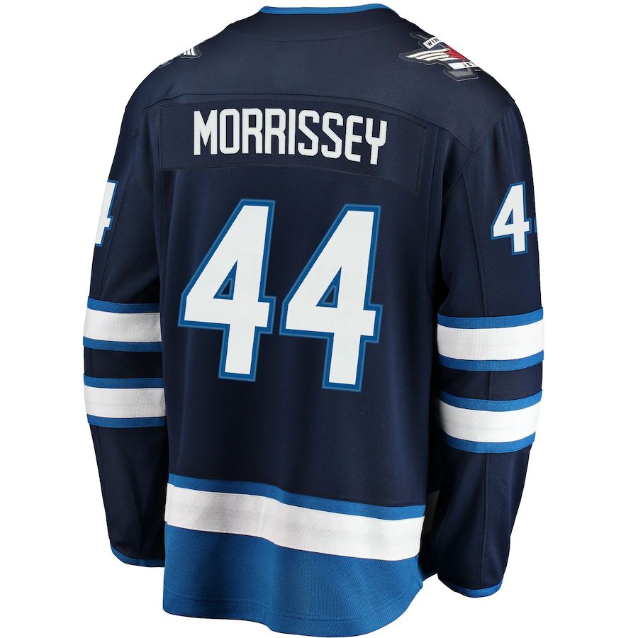 W.Jets #44 Josh Morrissey Fanatics Branded Breakaway Replica Jersey  Navy Stitched American Hockey Jersey UNEC