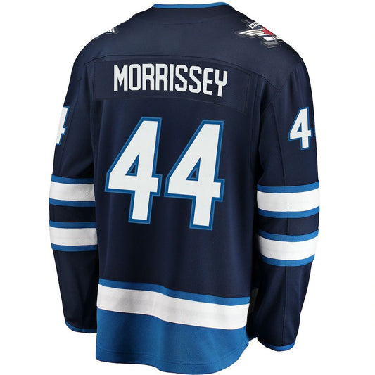 W.Jets #44 Josh Morrissey Fanatics Branded Breakaway Replica Jersey  Navy Stitched American Hockey Jersey UNEC