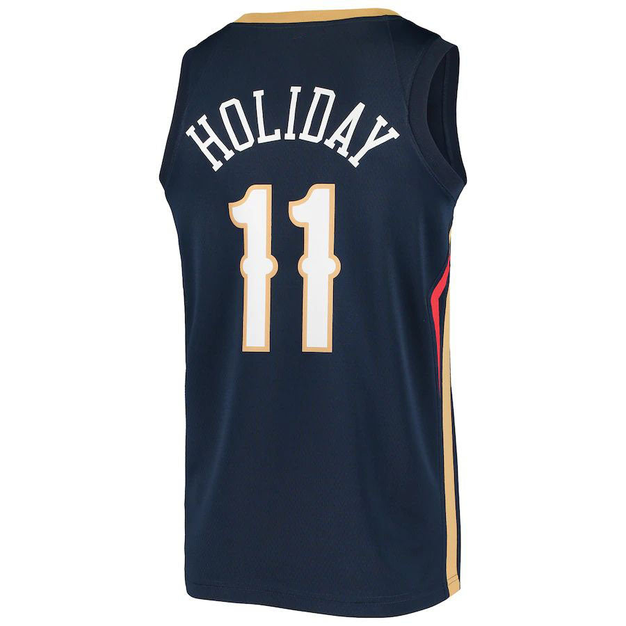 NO.Pelicans #11 Jrue Holiday Swingman Jersey Navy Stitched American Basketball Jersey UNEC