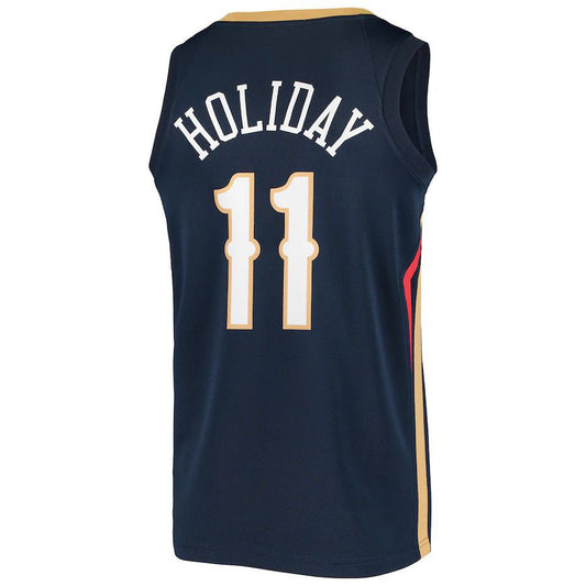 NO.Pelicans #11 Jrue Holiday Swingman Jersey Navy Stitched American Basketball Jersey UNEC
