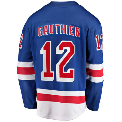NY.Rangers #12 Julien Gauthier Fanatics Branded 2017-18 Home Breakaway Replica Jersey Blue Stitched American Hockey Jersey UNEC