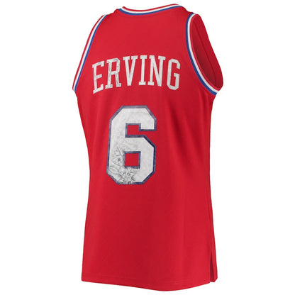 PH.76ers #6 Julius Erving Mitchell & Ness 1996-97 Hardwood Classics  75th Anniversary Diamond Swingman Jersey Red Stitched American Basketball Jersey UNEC