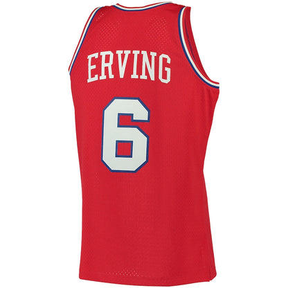 PH.76ers #6 Julius Erving Mitchell & Ness Big & Tall Hardwood Classics Jersey Red Stitched American Basketball Jersey UNEC