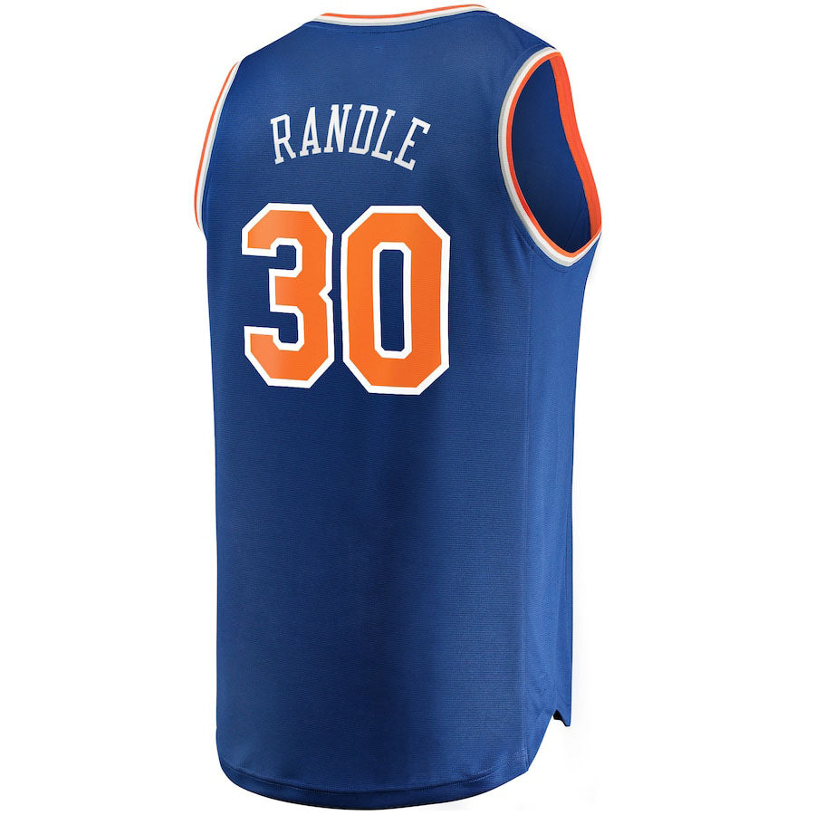 NY.Knicks #30 Julius Randle Fanatics Branded  2020-21 Fast Break Replica Jersey Icon Edition  Blue Stitched American Basketball Jersey UNEC