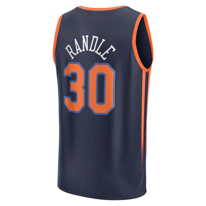 NY.Knicks #30 Julius Randle Fanatics Branded  2022-23 Fast Break Player Jersey Navy  Statement Edition Stitched American Basketball Jersey UNEC