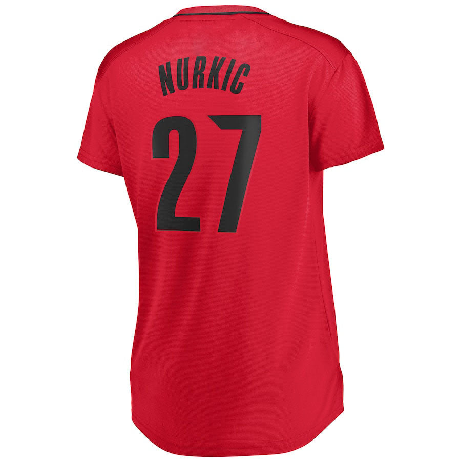 P.Trail Blazers #27 Jusuf Nurkic Fanatics Branded Women's Fast Break Player Jersey Red Statement Edition Stitched American Basketball Jersey UNEC
