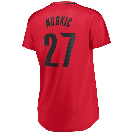 P.Trail Blazers #27 Jusuf Nurkic Fanatics Branded Women's Fast Break Player Jersey Red Statement Edition Stitched American Basketball Jersey UNEC