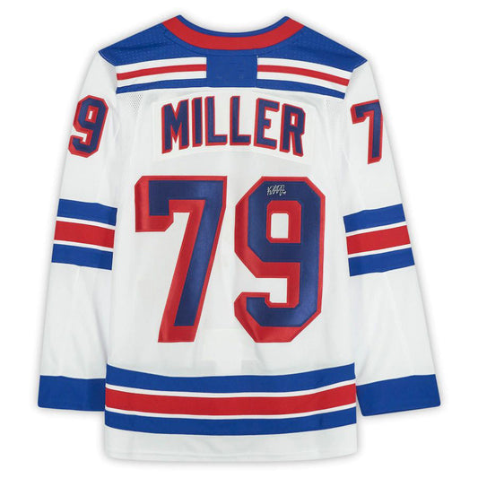 NY.Rangers #79 K'Andre Miller Rangers Fanatics Authentic Autographed 2020-21 Reverse Retro White Stitched American Hockey Jersey UNEC