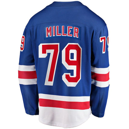 NY.Rangers #79 K'Andre Miller Fanatics Branded 2017-18 Home Breakaway Replica Jersey  Blue Stitched American Hockey Jersey UNEC