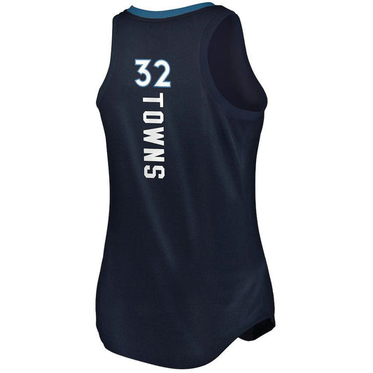 M.Timberwolves #32 Karl-Anthony Towns Fanatics Branded Women's Fast Break Tank Jersey Navy Stitched American Basketball Jersey UNEC