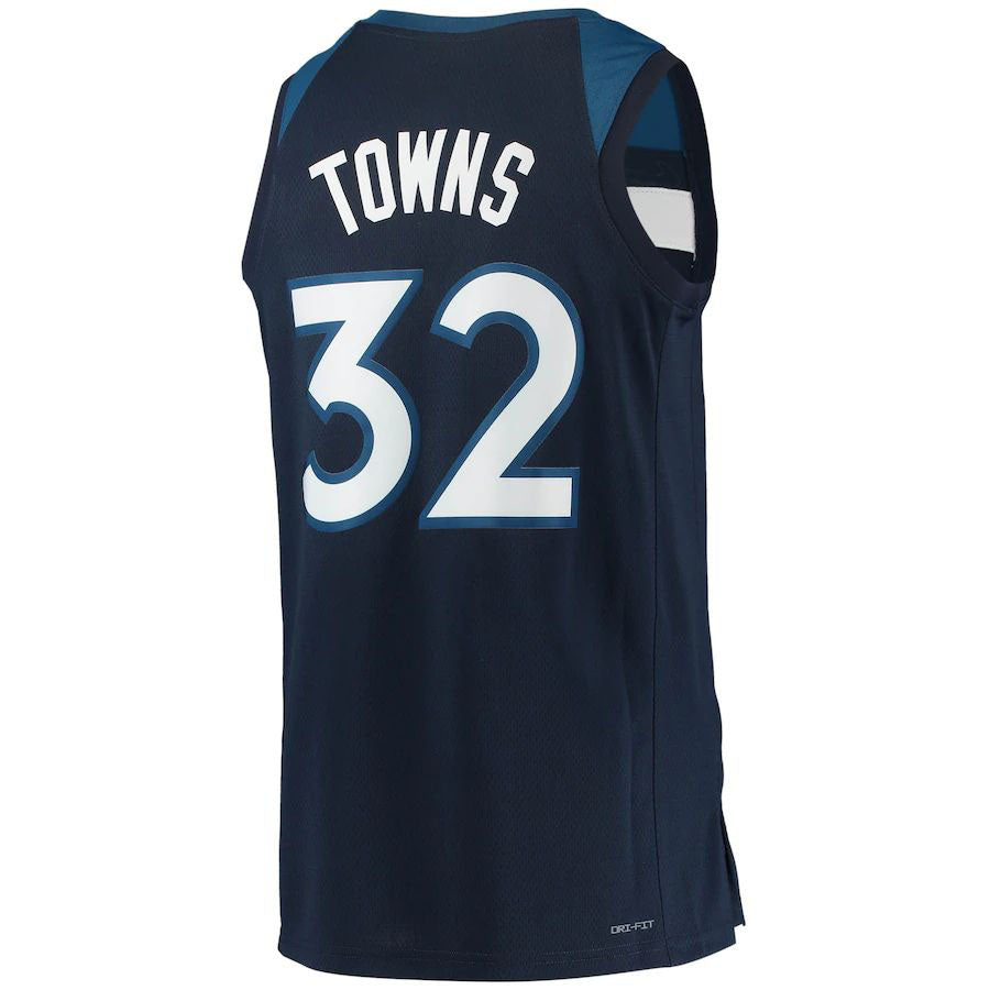 M.Timberwolves #32 Karl-Anthony Towns 2021-22 Diamond Swingman Jersey Navy Stitched American Basketball Jersey UNEC