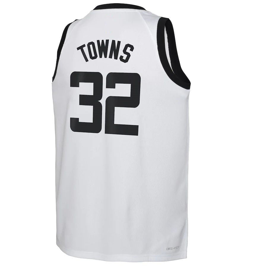 M.Timberwolves #32 Karl-Anthony Towns 2022-23 Swingman Jersey City Edition White Stitched American Basketball Jersey UNEC