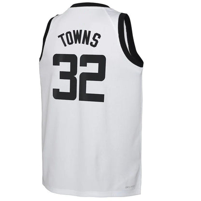 M.Timberwolves #32 Karl-Anthony Towns 2022-23 Swingman Jersey City Edition White Stitched American Basketball Jersey UNEC