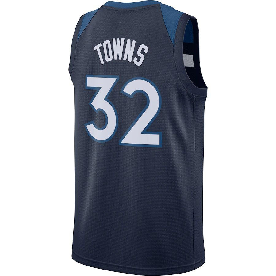 M.Timberwolves #32 Karl-Anthony Towns Swingman Jersey Navy Stitched American Basketball Jersey UNEC
