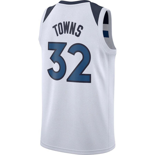 M.Timberwolves #32 Karl-Anthony Towns Swingman Jersey Association Edition White Stitched American Basketball Jersey UNEC