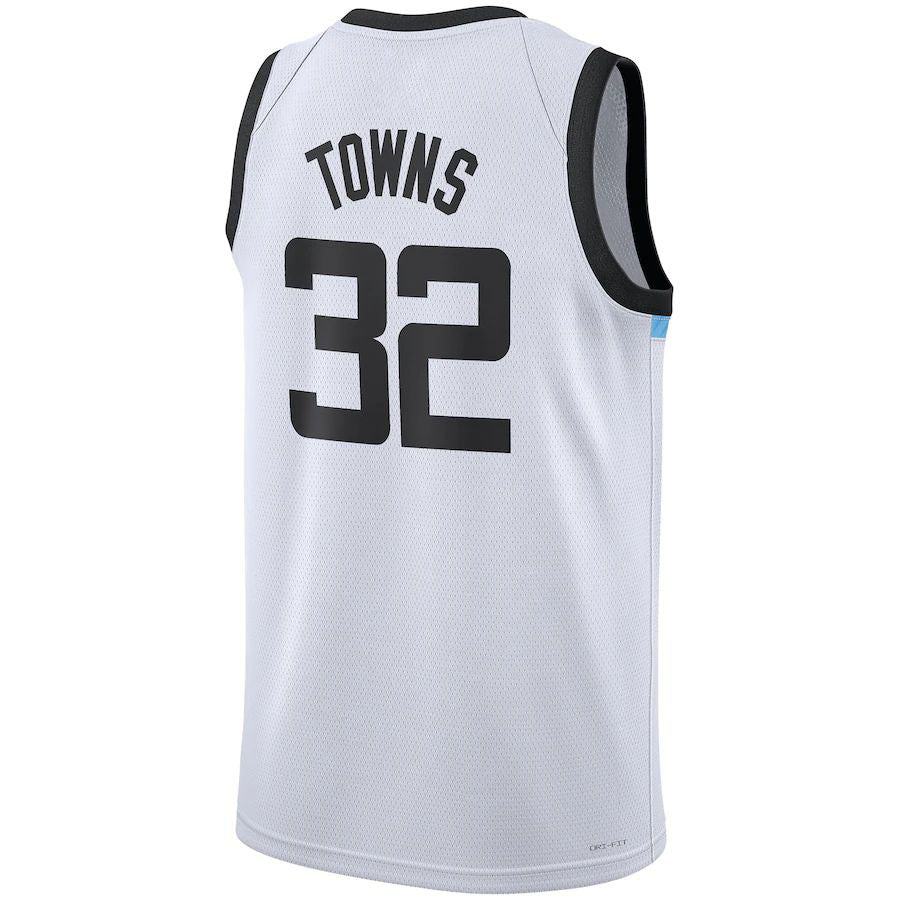 M.Timberwolves #32 Karl-Anthony Towns Unisex 2022-23 Swingman Jersey City Edition White Stitched American Basketball Jersey UNEC