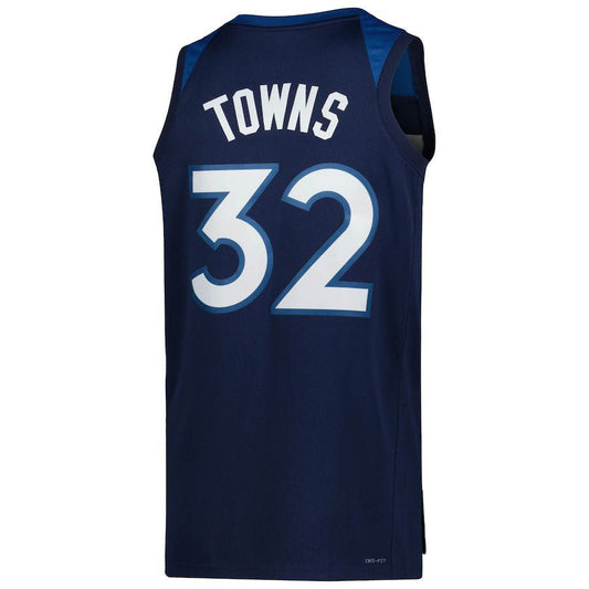 M.Timberwolves #32 Karl-Anthony Towns Unisex 2022-23 Swingman Jersey Icon Edition Navy Stitched American Basketball Jersey UNEC