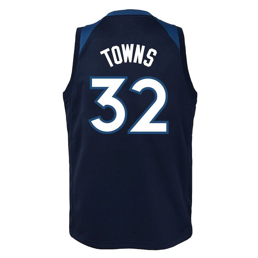 M.Timberwolves #32 Karl-Anthony Towns Swingman Jersey Icon Edition Navy Stitched American Basketball Jersey UNEC
