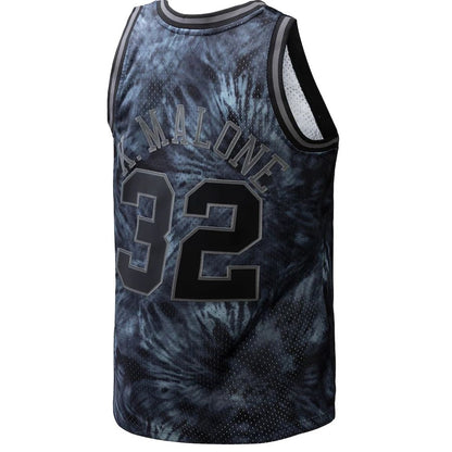 U.Jazz #32 Karl Malone Mitchell & Ness Unisex Hardwood Classics 1991-92 Tie-Dye Swingman Jersey Black Stitched American Basketball Jersey UNEC