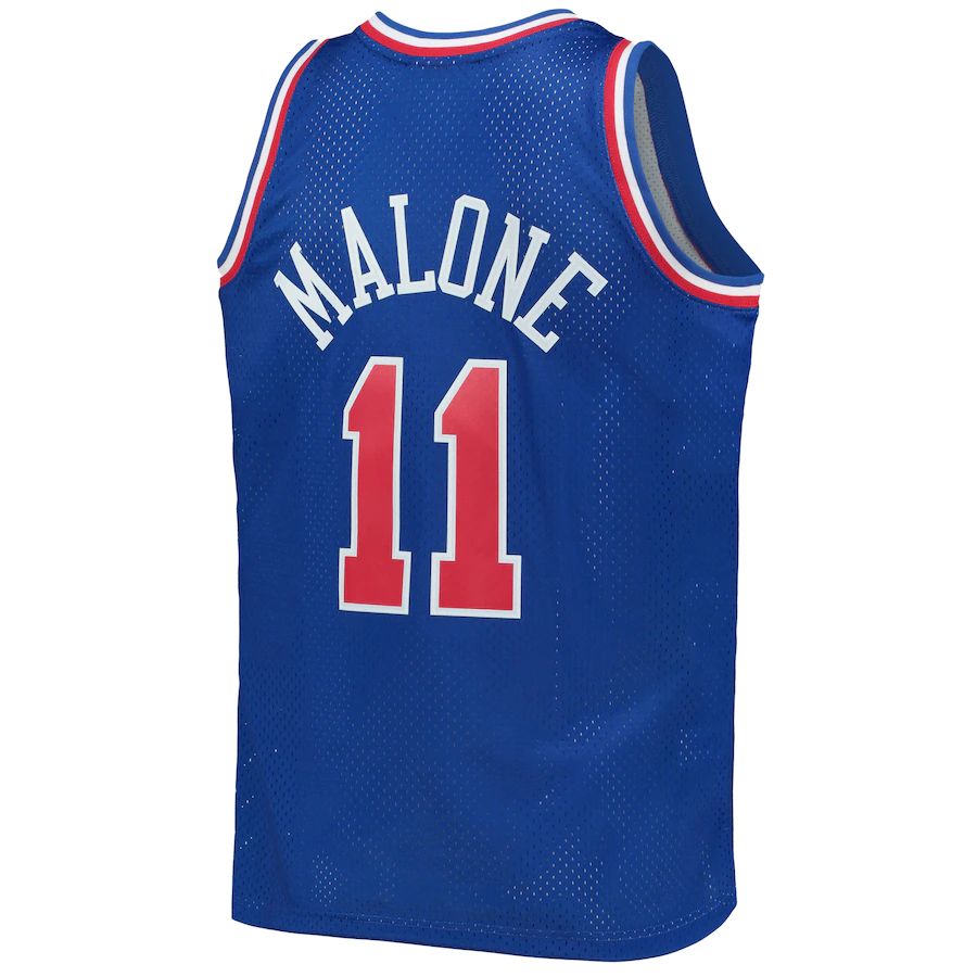W.Conference #11 Karl Malone Mitchell & Ness Hardwood Classics 1992 All-Star Game Swingman Jersey  Royal Stitched American Basketball Jersey UNEC