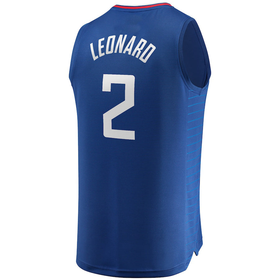 LA.Clippers #2 Kawhi Leonard Fanatics Branded 2019-20 Fast Break Replica Jersey Icon Edition Royal Stitched American Basketball Jersey UNEC