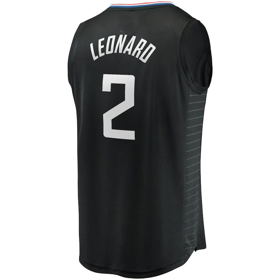 LA.Clippers #2 Kawhi Leonard Fanatics Branded 2020-21 Fast Break Player Jersey  Black Statement Edition Stitched American Basketball Jersey UNEC