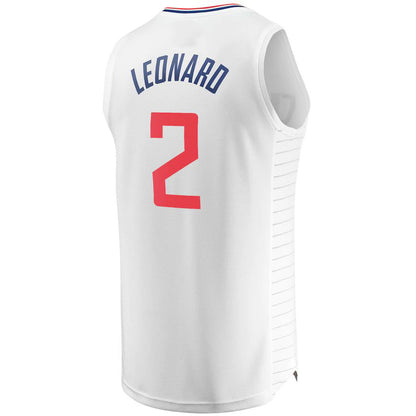 LA.Clippers #2 Kawhi Leonard Fanatics Branded 2020-21 Fast Break Player Jersey  Association Edition White Stitched American Basketball Jersey UNEC