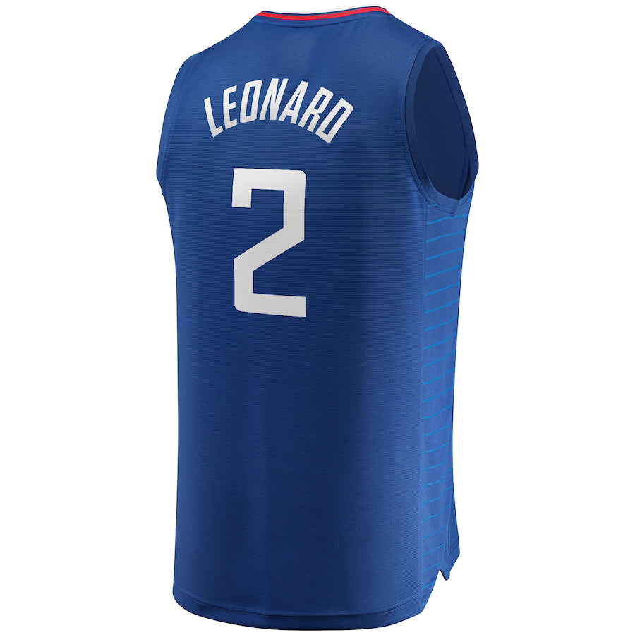 LA.Clippers #2 Kawhi Leonard Fanatics Branded Fast Break Player Jersey Icon Edition Royal Stitched American Basketball Jersey UNEC