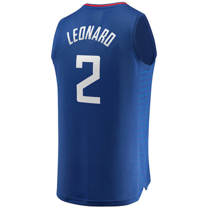 LA.Clippers #2 Kawhi Leonard Fanatics Branded Fast Break Player Jersey Icon Edition Royal Stitched American Basketball Jersey UNEC