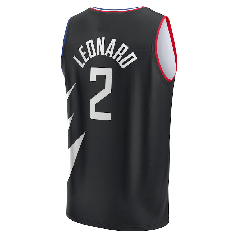 LA.Clippers #2 Kawhi Leonard Fanatics Branded 2021-22 Fast Break Player Jersey Black Statement Edition Stitched American Basketball Jersey UNEC