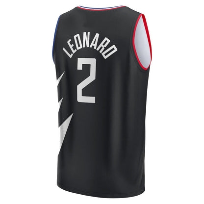 LA.Clippers #2 Kawhi Leonard Fanatics Branded 2021-22 Fast Break Player Jersey Black Statement Edition Stitched American Basketball Jersey UNEC