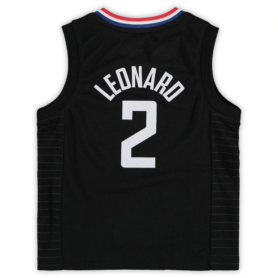 LA.Clippers #2 Kawhi Leonard Jordan Brand Preschool 2020-21 Fast Break Replica Jersey Black Statement Edition Stitched American Basketball Jersey UNEC