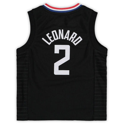 LA.Clippers #2 Kawhi Leonard Jordan Brand Preschool 2020-21 Fast Break Replica Jersey Black Statement Edition Stitched American Basketball Jersey UNEC