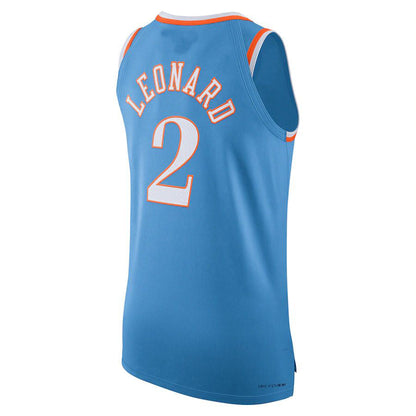LA.Clippers #2 Kawhi Leonard 2021-22 Authentic Player Jersey City Edition Light Blue Stitched American Basketball Jersey UNEC