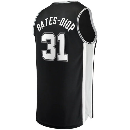 S.Antonio Spurs #31 Keita Bates-Diop Fanatics Branded 2021-22 Fast Break Replica Jersey Icon Edition Black Stitched American Basketball Jersey UNEC
